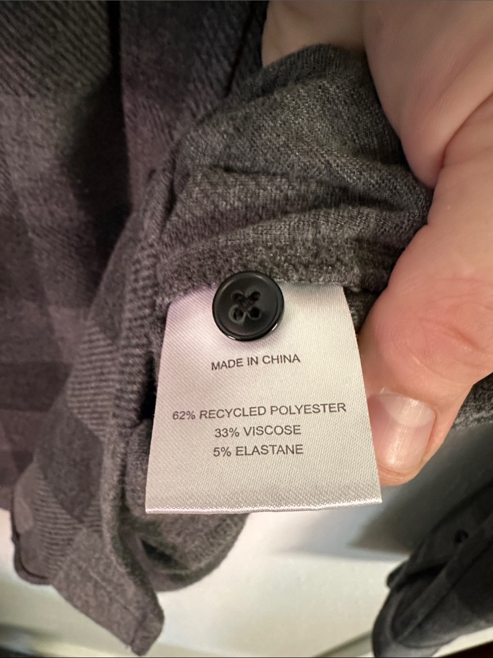 Quince Men's Gray Plaid Button-Down Shirt - Picture 3 of 3